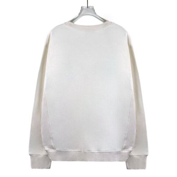 Dior White Floral Embroidered Logo Cotton Sweatshirt XL Round-Neck Long-Sleeve M - Picture 2 of 8